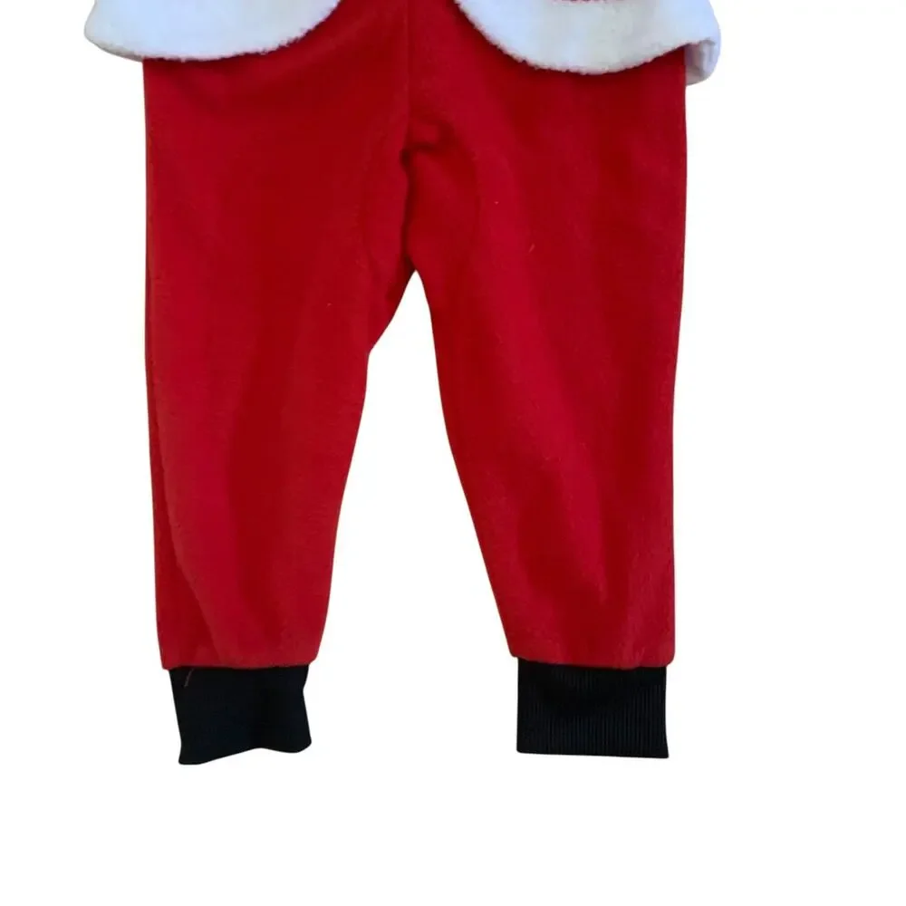Buc-ees Kids Toddlers Size 3T Santa One Piece Body Suit Pajama Fleece Costume